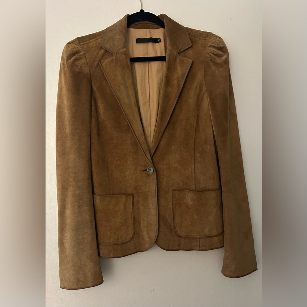 Development BY Phillip Lim Brown Embossed Suede Jacket/Blazer Size 6